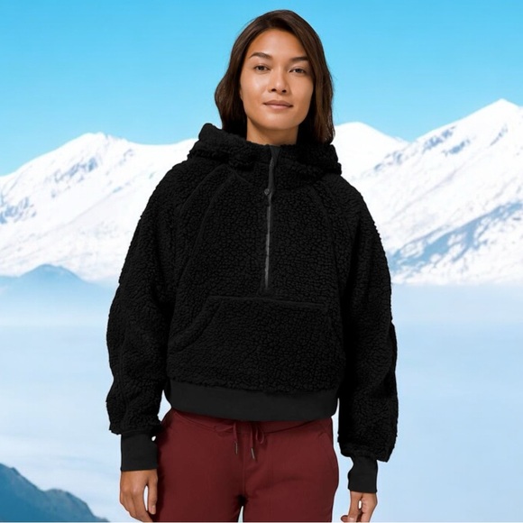 Lululemon Scuba Oversized Sherpa 1/2 Zip in Black Sz M/L